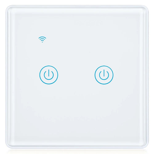 DS-101JL-2 2 Gang WiFi + Bluetooth-compatible Dual Mode APP Voice Control Smart Touch Wall Switch - White - 1