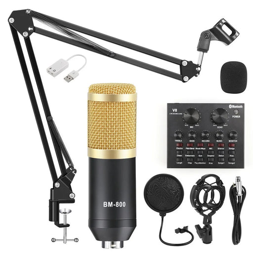 BM800 Professional Suspension Condenser Microphone Kit for Studio Live Stream Broadcasting Recording - 1