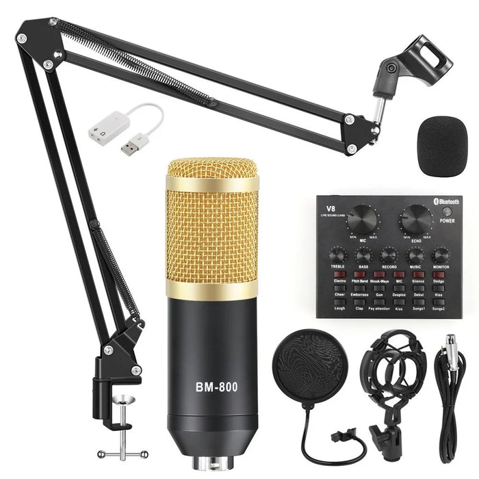 BM800 Professional Suspension Condenser Microphone Kit for Studio Live Stream Broadcasting Recording - 1