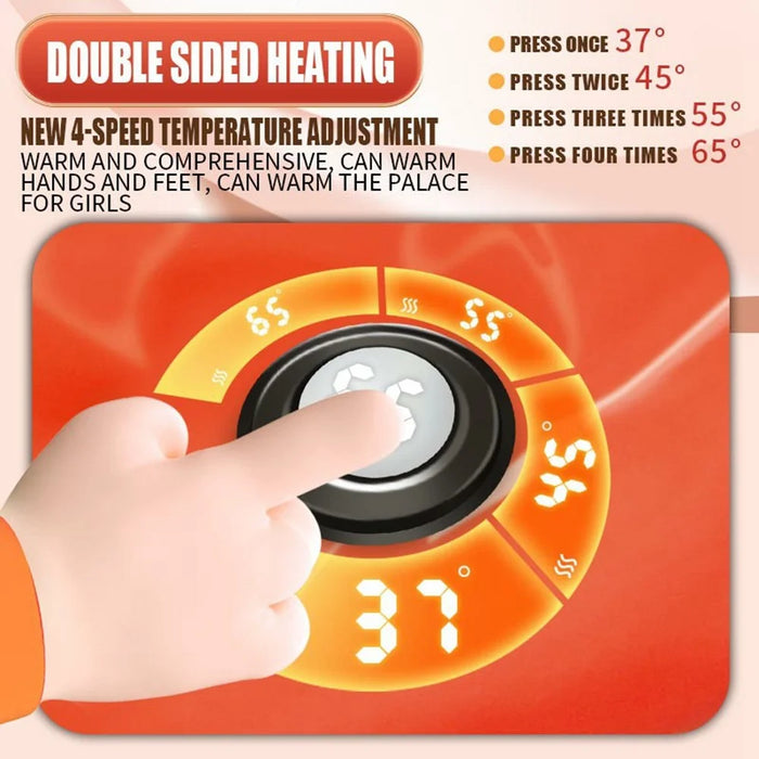 Graphene Heated Hand Warmer with Smart Temperature Control, 4 Adjustable Levels (CE Certified) - Orange - 2
