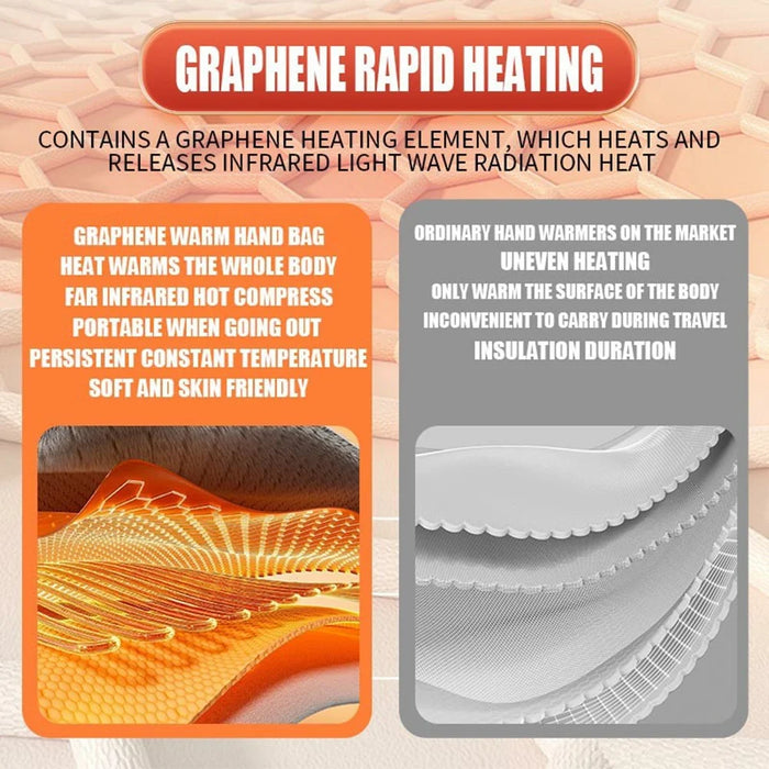 Graphene Heated Hand Warmer with Smart Temperature Control, 4 Adjustable Levels (CE Certified) - Orange - 3