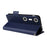 For XREAL Beam Pro Case with Wrist Strap Litchi Texture PU Leather Wallet Phone Cover - Dark Blue - 4