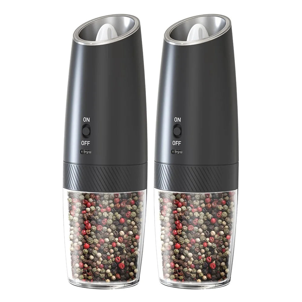 KLT DGS-KYMQ-47A 2Pcs Gravity Sensor Electric Pepper Grinder Kitchen Pepper Grinding Tool (BPA Free, No FDA Certification) - 1