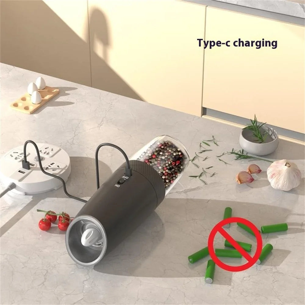 KLT DGS-KYMQ-47A 2Pcs Gravity Sensor Electric Pepper Grinder Kitchen Pepper Grinding Tool (BPA Free, No FDA Certification) - 4