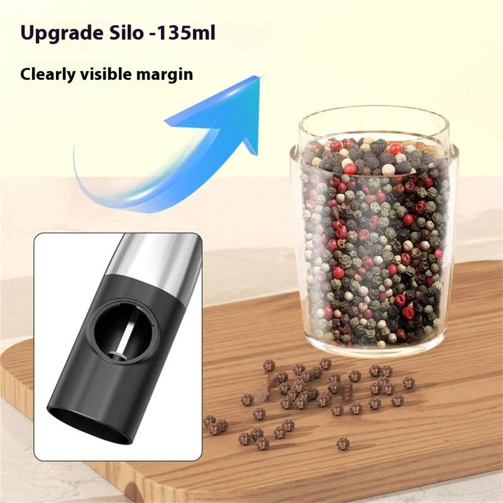 KLT DGS-KYMQ-47A 2Pcs Gravity Sensor Electric Pepper Grinder Kitchen Pepper Grinding Tool (BPA Free, No FDA Certification) - 7