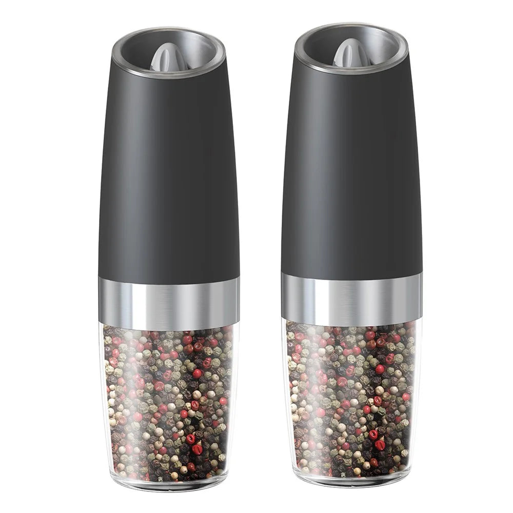 KLT DGS-KYMQ-50B 2Pcs Battery Powered Gravity Sensing Kitchen Electric Salt Pepper Grinder (BPA Free, No FDA Certification) - 1