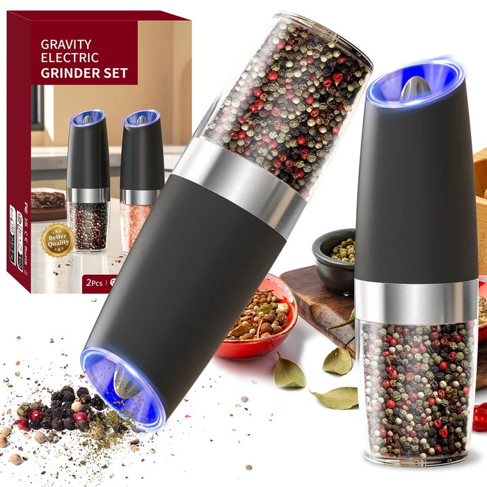 KLT KYMQ-50B Battery Powered Gravity Sensing Kitchen Electric Salt Pepper Grinder (BPA Free, No FDA Certification) - 5