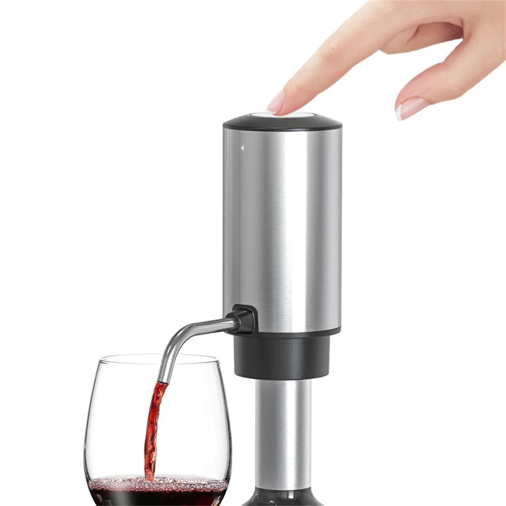 KLT SGS-KD-8(C3) 4-in-1 Rechargeable Stainless Steel Bottle Opener Electric Wine Dispenser Vacuum Stopper Foil Cutter Kit (BPA Free, No FDA) - 2