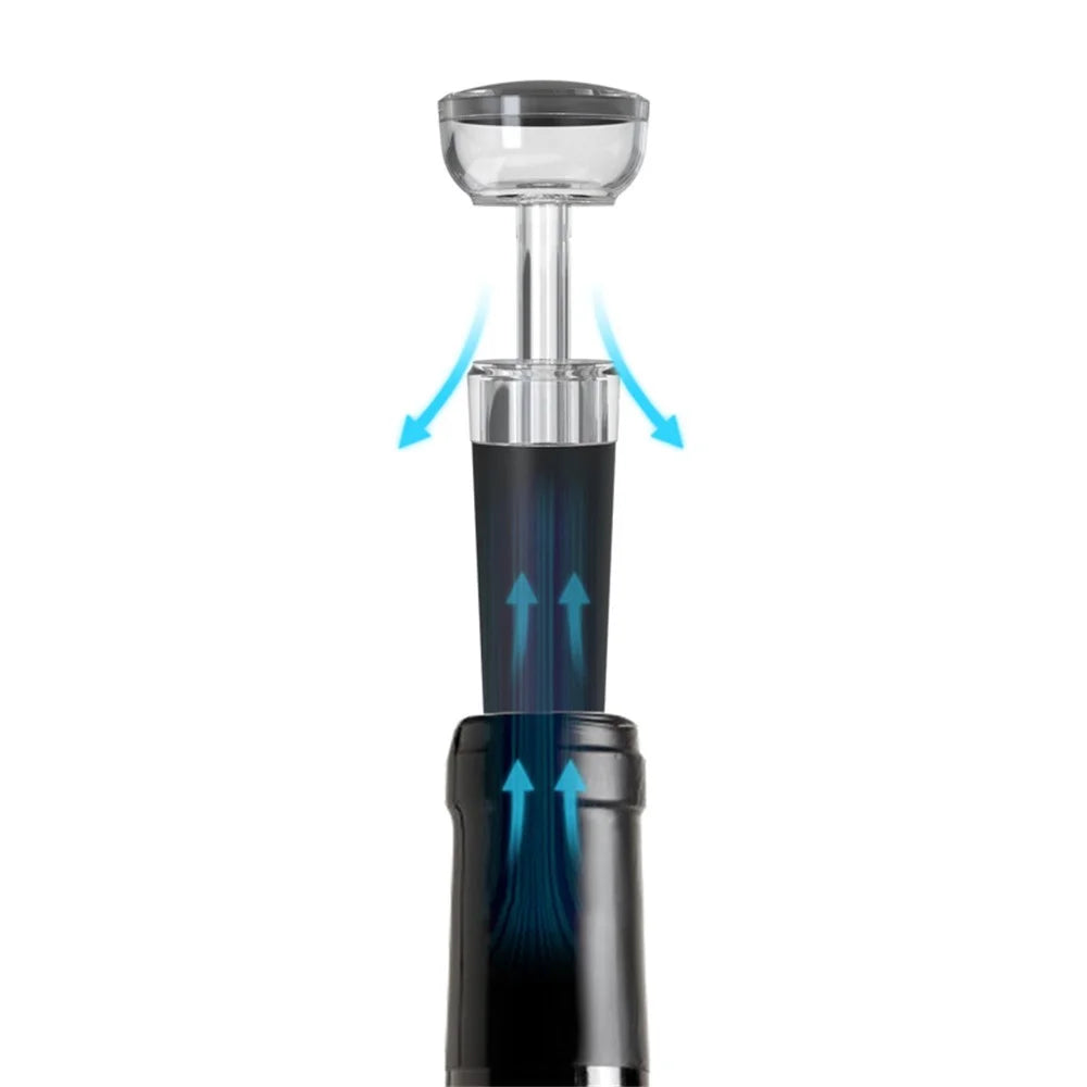 KLT SGS-KD-8(C3) 4-in-1 Rechargeable Stainless Steel Bottle Opener Electric Wine Dispenser Vacuum Stopper Foil Cutter Kit (BPA Free, No FDA) - 7