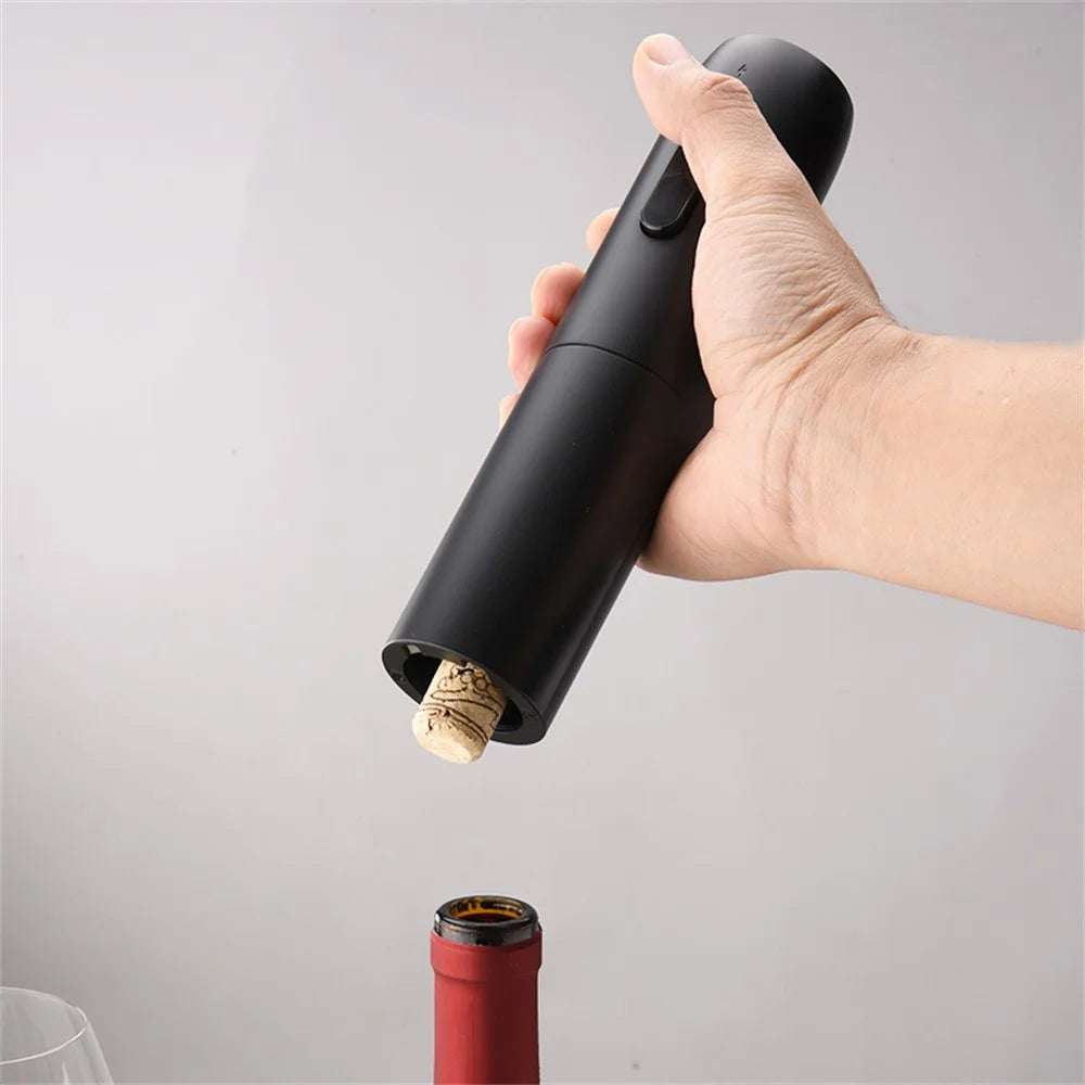 KLT KP1125(D) 5-in-1 Rechargeable Red Wine Bottle Opener Pourer Vacuum Stopper Foil Cutter with Base - 5