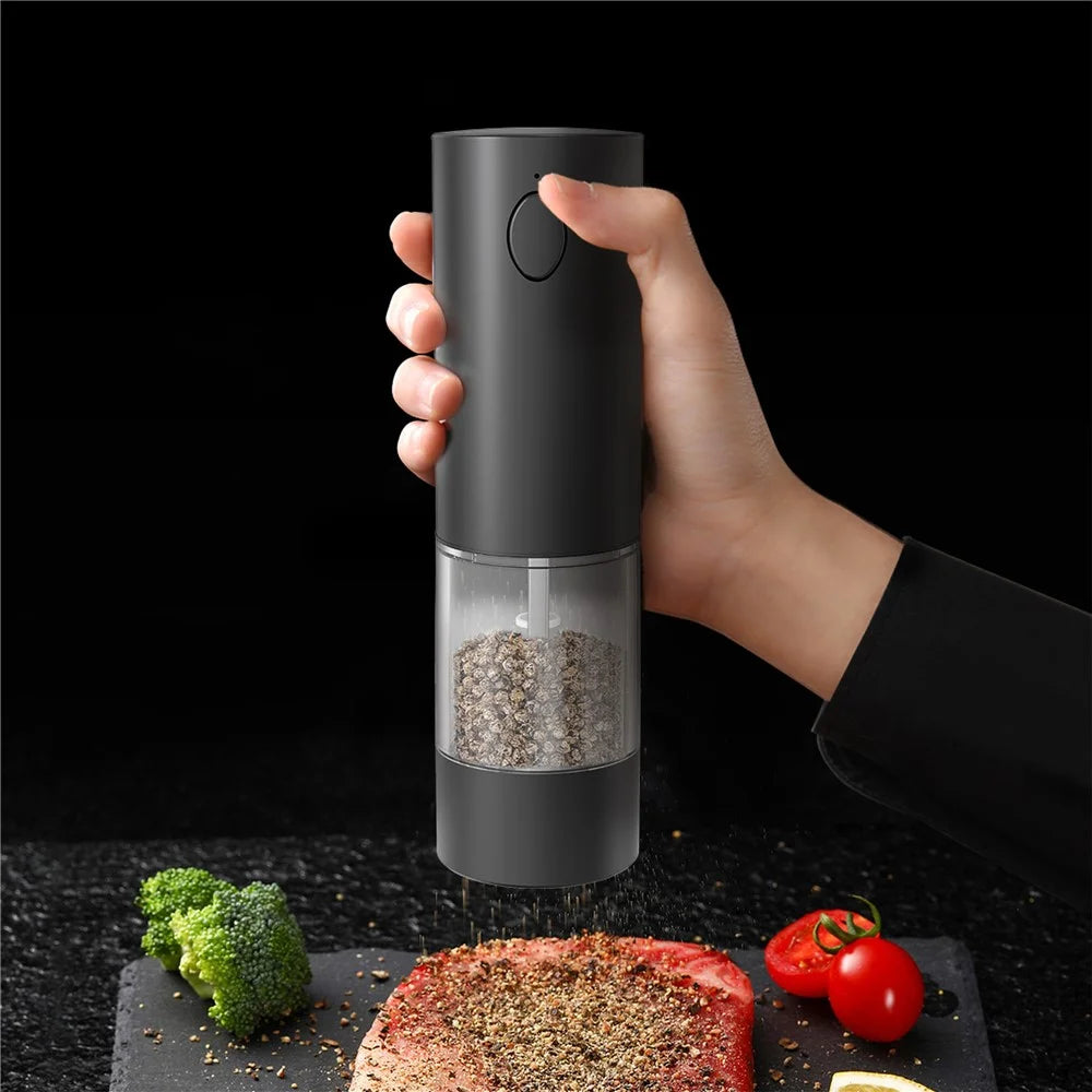 KLT KYMQ-45A-AH-BS 2Pcs Rechargeable Electric Pepper Grinder Pepper Grinding Tool (BPA Free, No FDA Certified) - 2