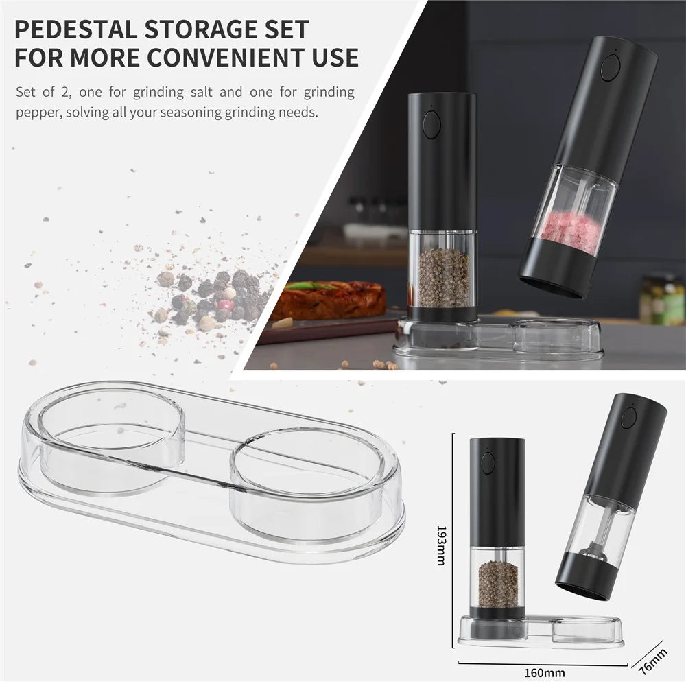 KLT KYMQ-45A-AH-BS 2Pcs Rechargeable Electric Pepper Grinder Pepper Grinding Tool (BPA Free, No FDA Certified) - 4