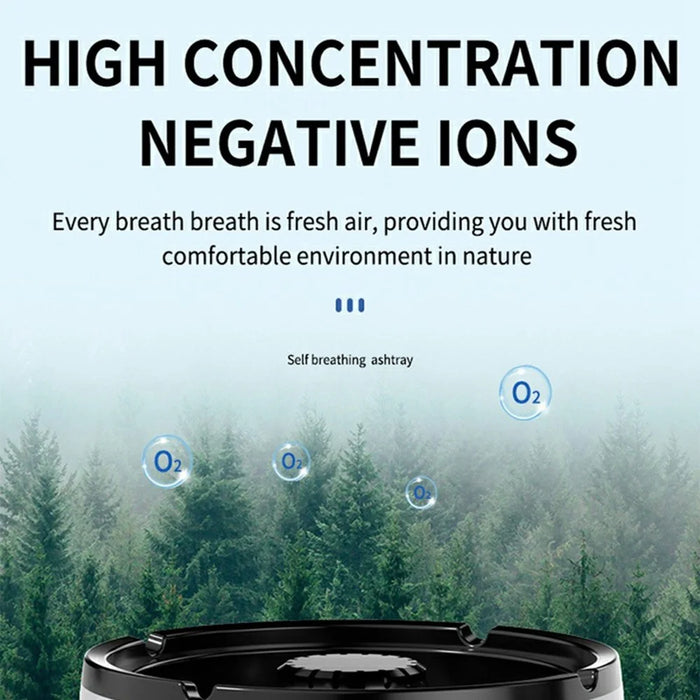 606 Rechargeable Ashtray Air Purifier Home Office Car Smoke Odor Removal Machine - White - 2