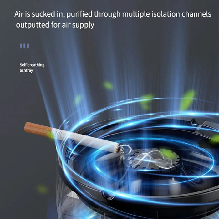 606 Rechargeable Ashtray Air Purifier Home Office Car Smoke Odor Removal Machine - White - 3