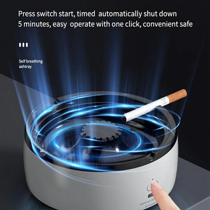 606 Rechargeable Ashtray Air Purifier Home Office Car Smoke Odor Removal Machine - White - 4