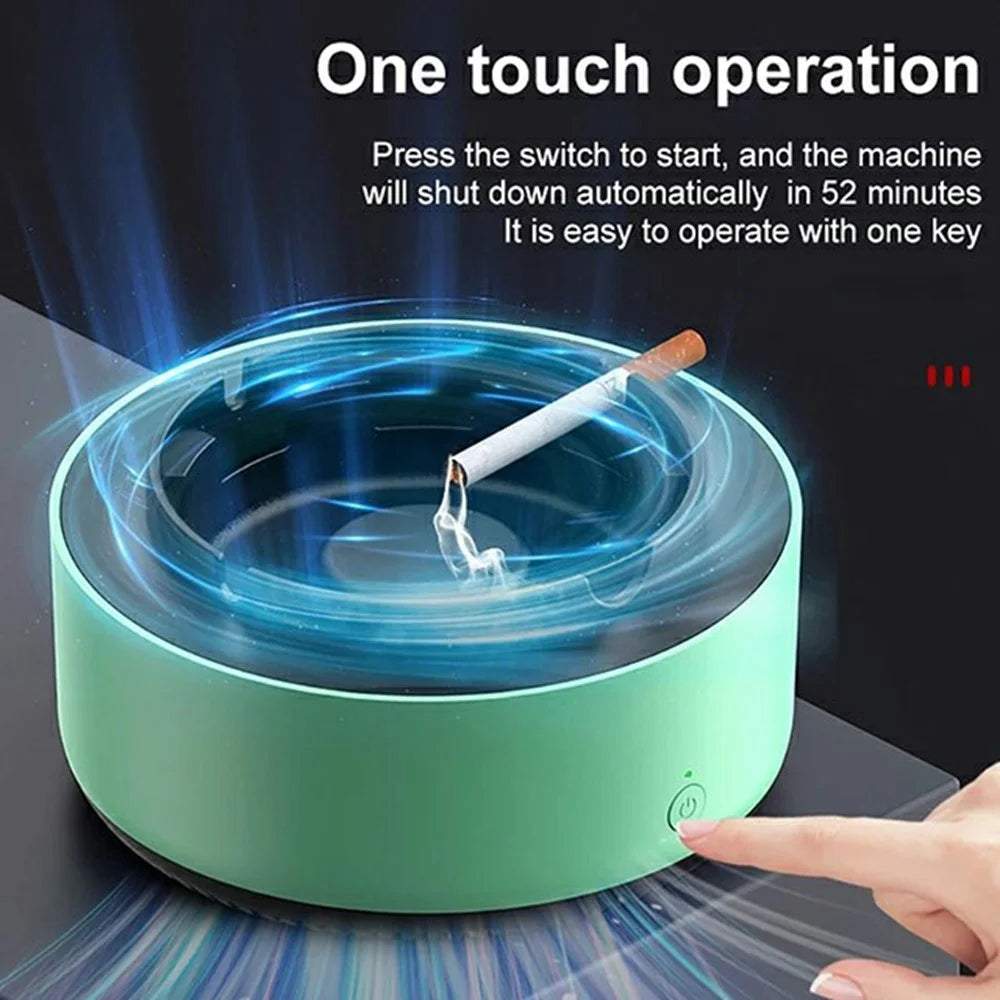 AS-08 Home Office Smoke Removal Air Purification Ashtray Electric Air Purifier Ashtray, Battery Powered - White - 4