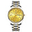 YASHIDUN 5069 Steel Strap Stylish Quartz Watch Men Luminous Calendar Wrist Watch - Gold Dial - 1