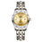 YASHIDUN 5064 Stylish Women Quartz Watch Steel Strap Luminous Calendar Wrist Watch - Gold Dial / Silver+Gold Strap - 1