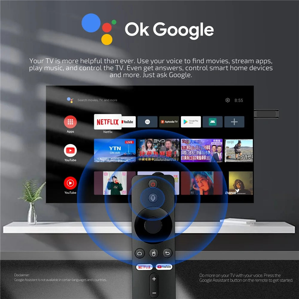YD925 2+16GB Android Smart TV Stick Quad Core ARM Cortex A53 4K Streaming TV Stick - EU Plug - 2
