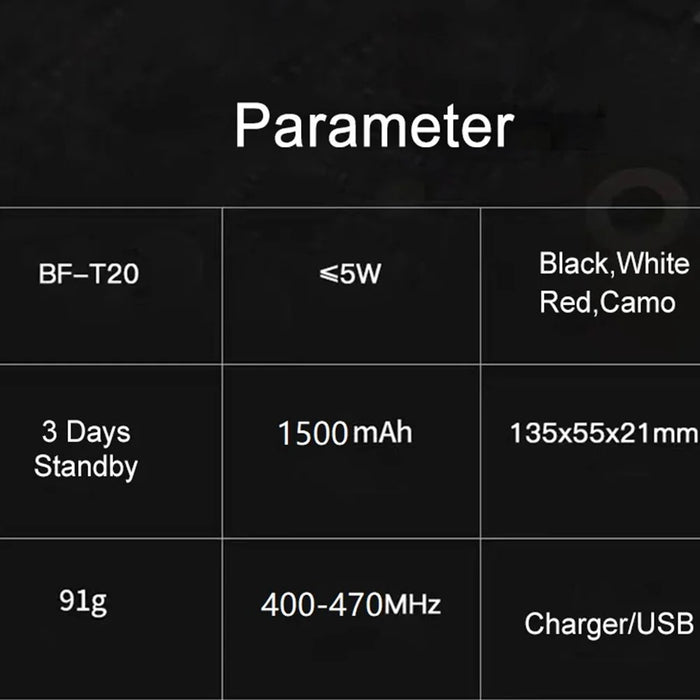 BAOFENG VT-C2 (BF-T20) 2Pcs Outdoor Handheld Interphone VHF 400-470MHZ Walkie Talkie - Black / EU Plug - 6