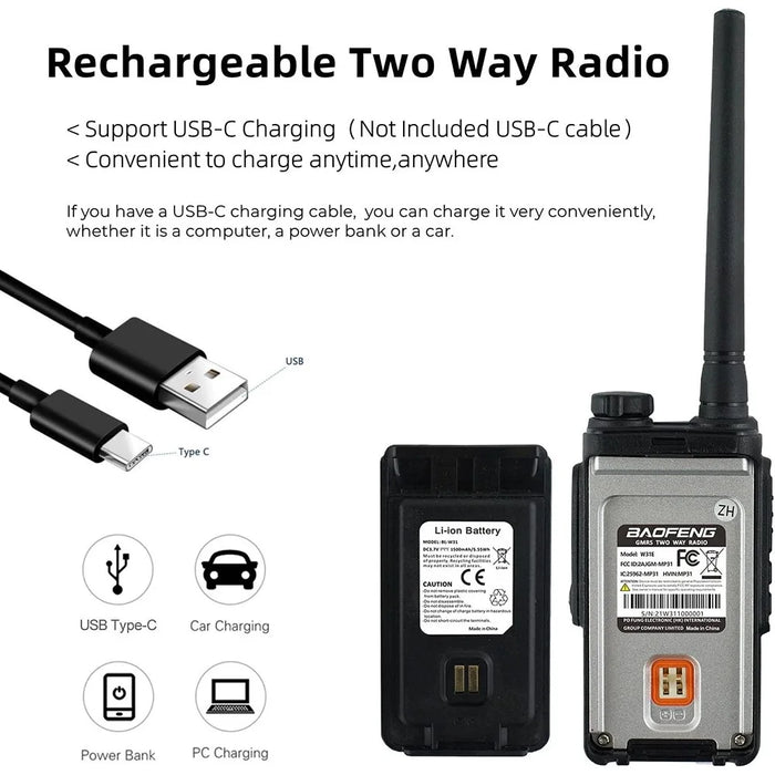 BAOFENG W-31E Outdoor Handheld Intercom UHF 400-470MHZ Portable Walkie Talkie - EU Plug - 5