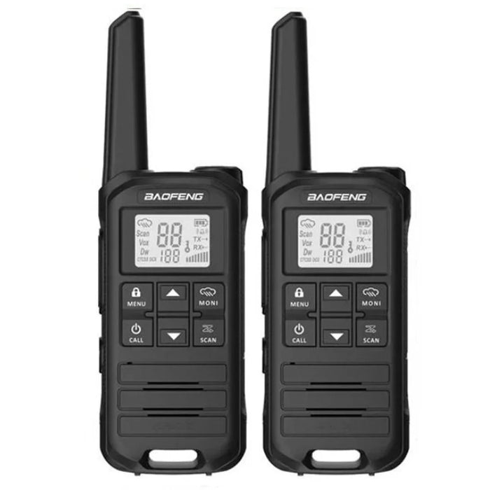 BAOFENG FR-22A 2Pcs Outdoor Handheld Interphone with Screen UHF FRS462 PMR446MHZ Walkie Talkie - Black / EU Plug - 1