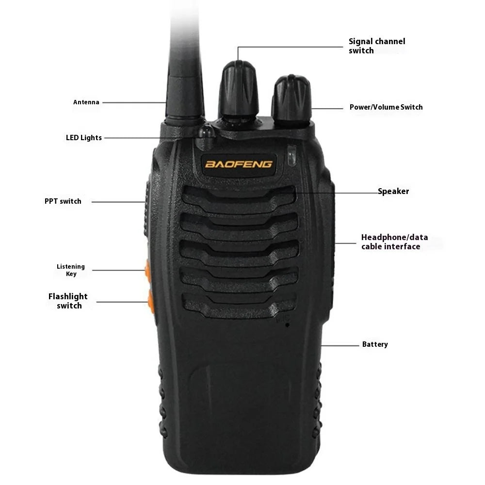 BAOFENG BF-888H 2Pcs Outdoor Handheld Two Way Radio UHF 400-470MHZ Walkie Talkie - US Plug - 7
