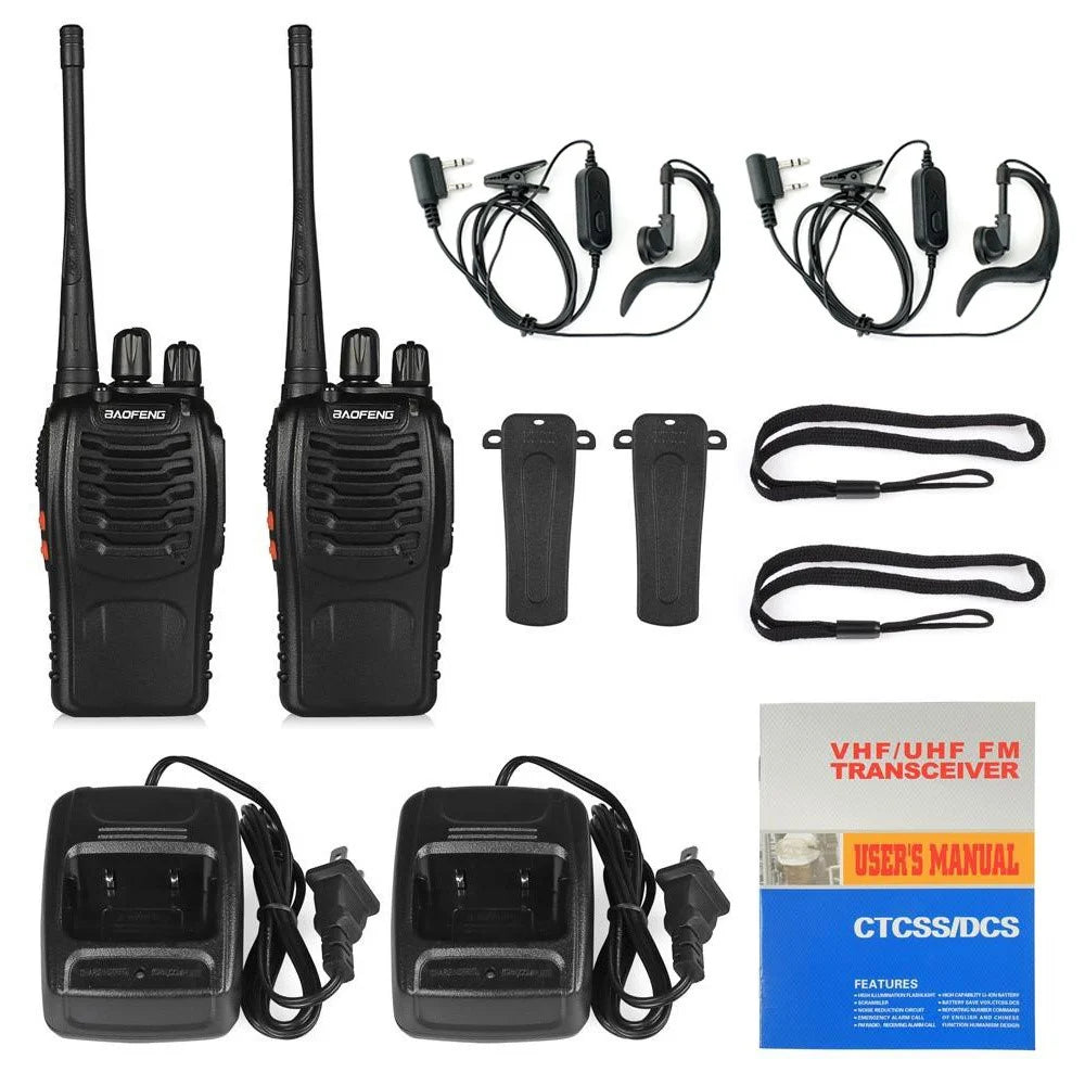 BAOFENG BF-888S 2Pcs Outdoor Handheld Interphone UHF VHF Walkie Talkie with Flashlight - US Plug - 1
