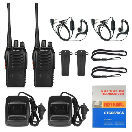 BAOFENG BF-888S 2Pcs Outdoor Handheld Interphone UHF VHF Walkie Talkie with Flashlight - US Plug - 1