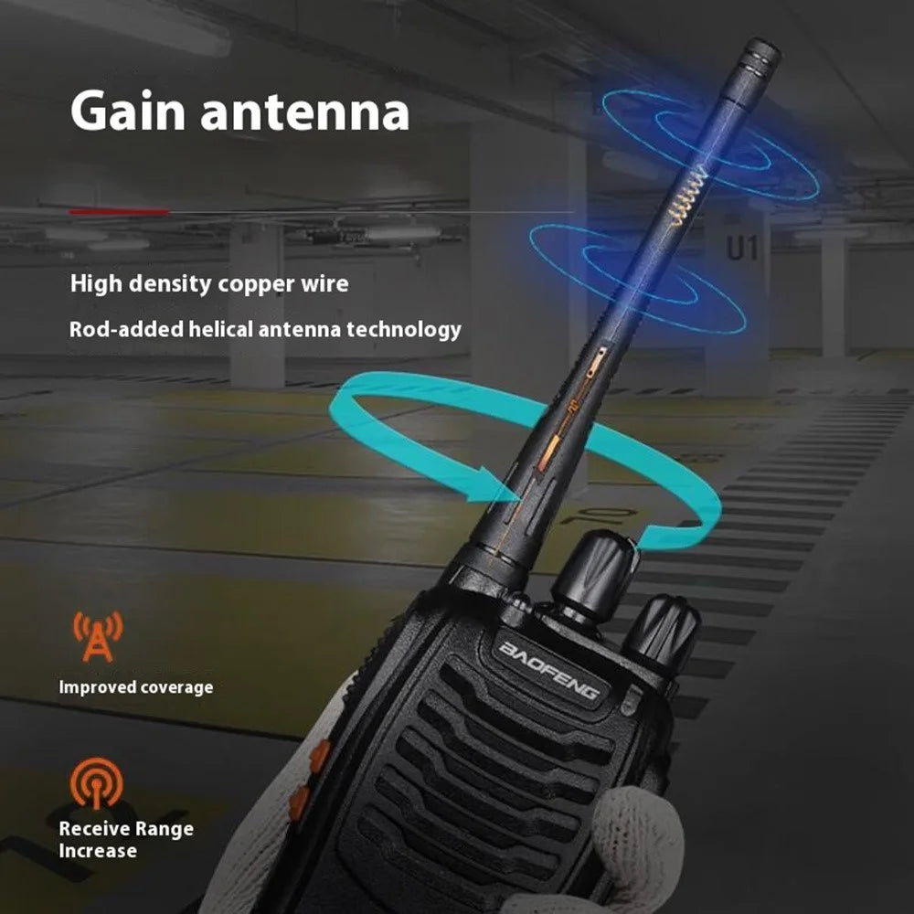 BAOFENG BF-888S 2Pcs Outdoor Handheld Interphone UHF VHF Walkie Talkie with Flashlight - US Plug - 3