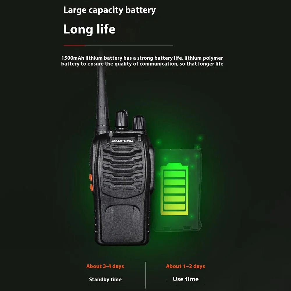 BAOFENG BF-888S 2Pcs Outdoor Handheld Interphone UHF VHF Walkie Talkie with Flashlight - US Plug - 4