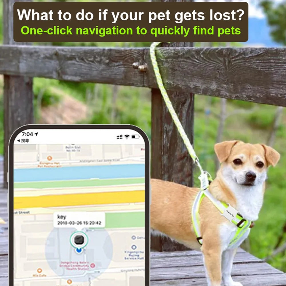 F2 Global Locator Waterproof Anti-Lost Bluetooth-compatible Tracker Collar - White - 4