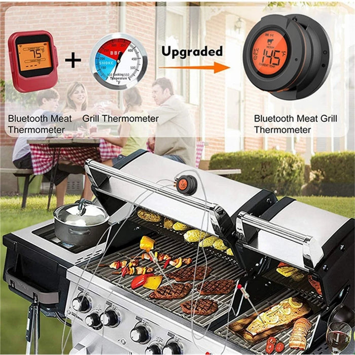 AT-02 Bluetooth-compatible BBQ Meat Thermometer Wireless Digital Grill Thermometer with LCD Display (No FDA, BPA Free) - 5