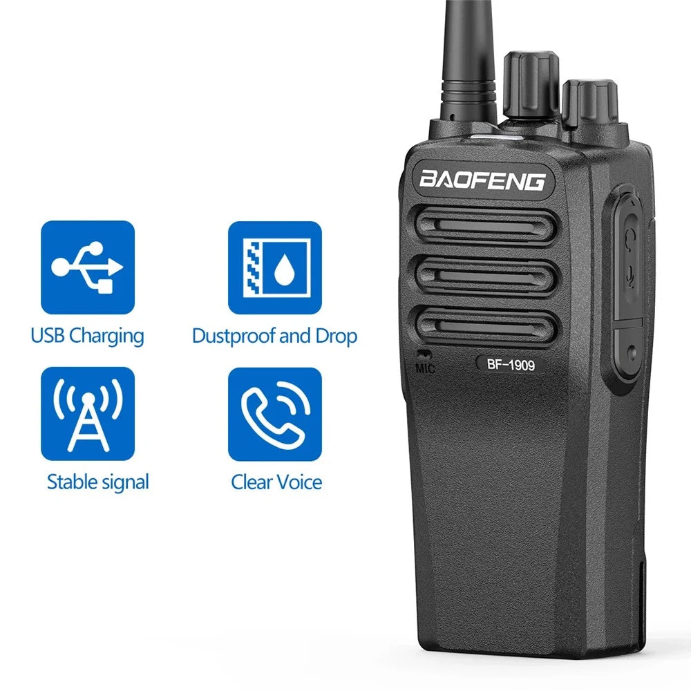 BAOFENG BF-1909 10km Distance Handheld Two Way Radio Intercom UHF 400-470MHZ Walkie Talkie - US Plug - 3