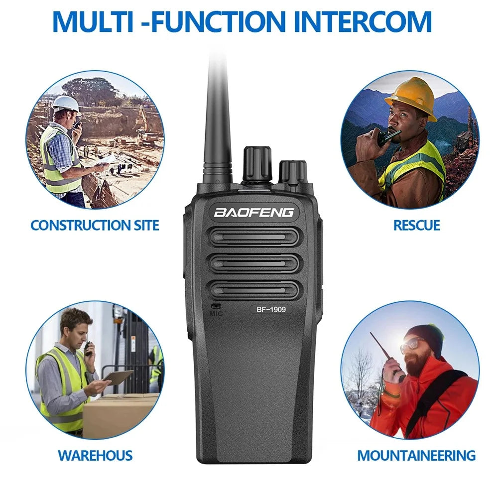 BAOFENG BF-1909 10km Distance Handheld Two Way Radio Intercom UHF 400-470MHZ Walkie Talkie - US Plug - 6