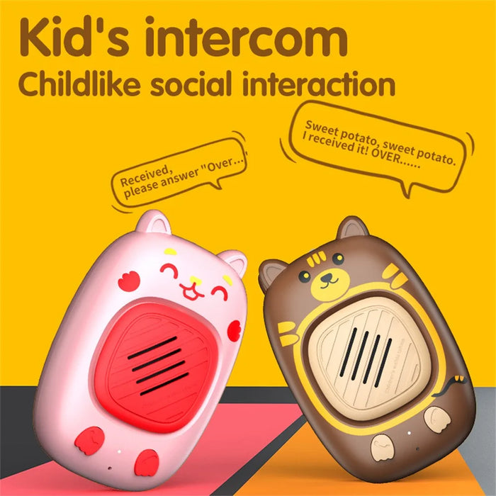 B2 2Pcs Kids Cartoon Walkie Talkies with Flashlight Intercom Toy for Outdoor Camping Hiking - 3