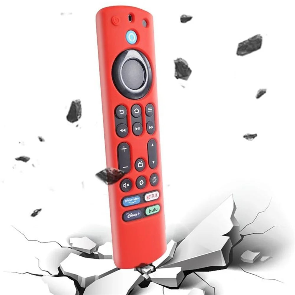 For Amazon Fire TV Stick 4K Max Remote Control Case Silicone Dustproof Protective Cover with Strap - Black - 5