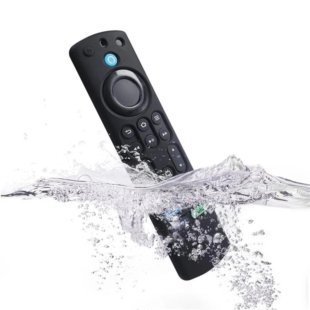 For Amazon Fire TV Stick 4K Max Remote Control Case Silicone Dustproof Protective Cover with Strap - Black - 6