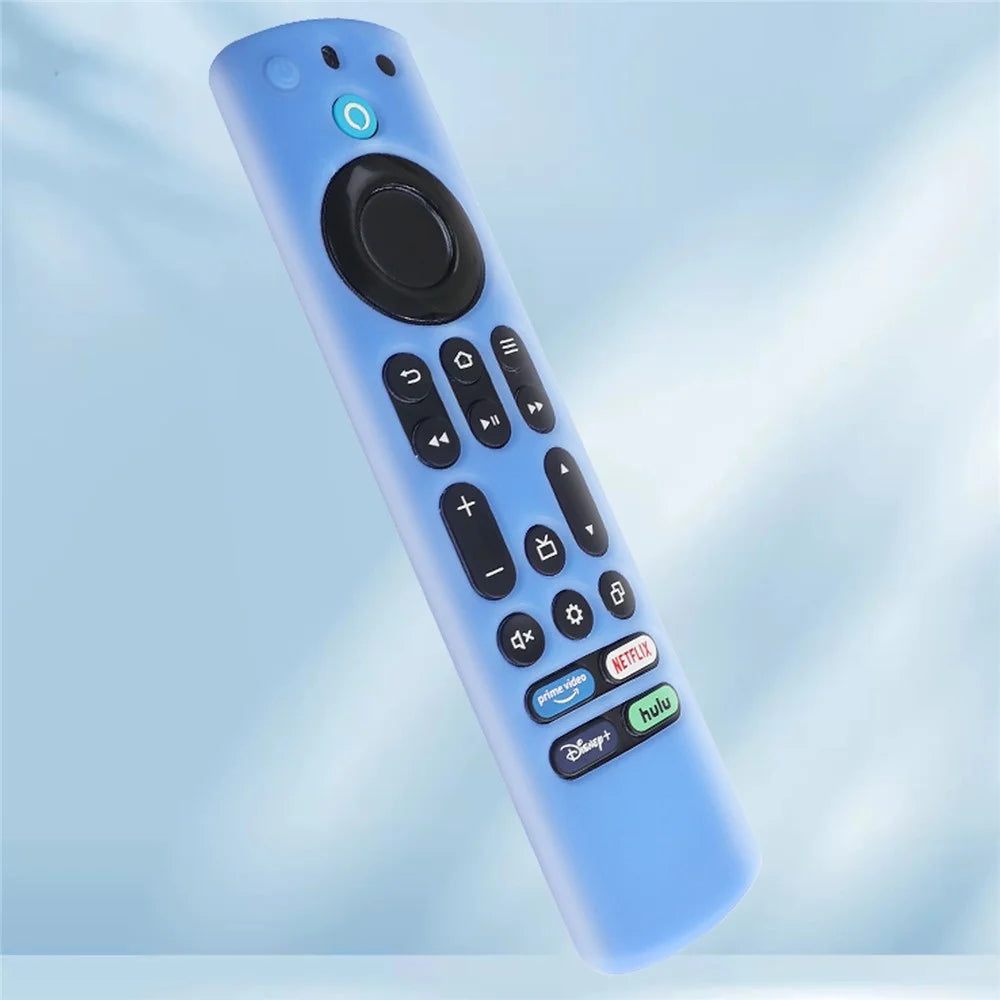 For Amazon Fire TV Stick 4K Max Remote Control Case Silicone Dustproof Protective Cover with Strap - Black - 7