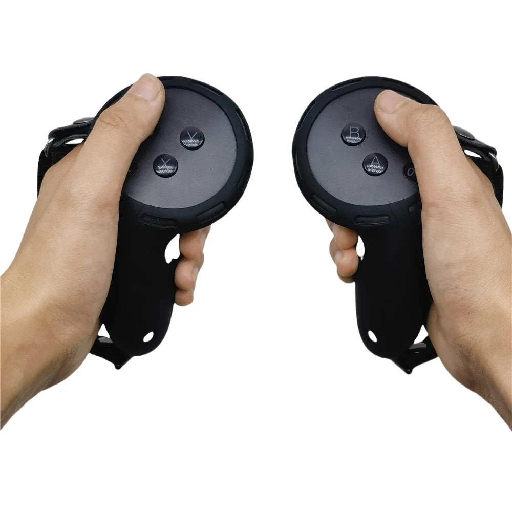 Silicone Case Set for Meta Quest 3S VR Headset, Controllers Protective Cover - Black - 5