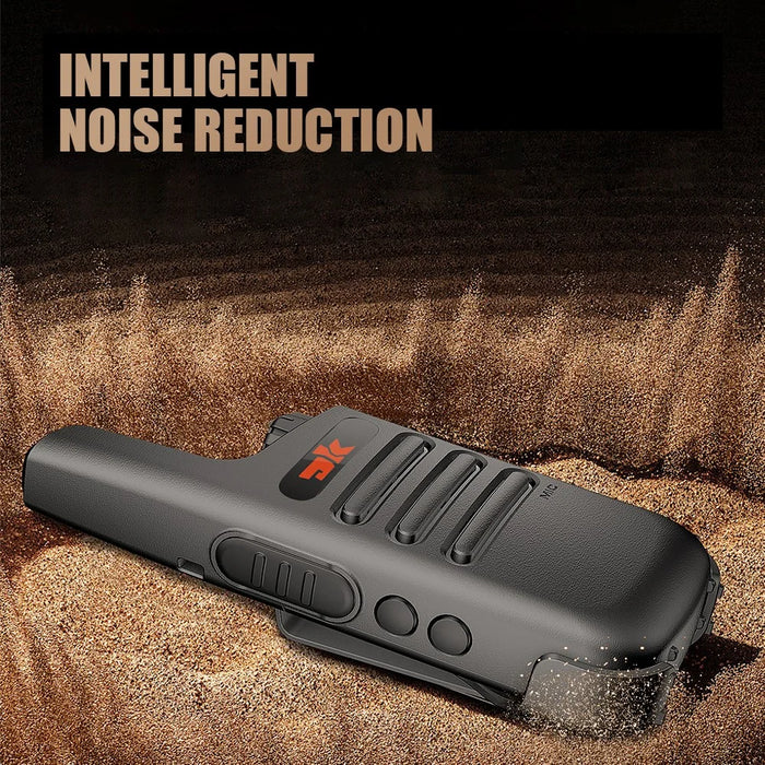 DK F1 2Pcs Portable Mini Handheld Interphone UHF 400-480MHZ Walkie Talkie - Black / EU Plug - 2