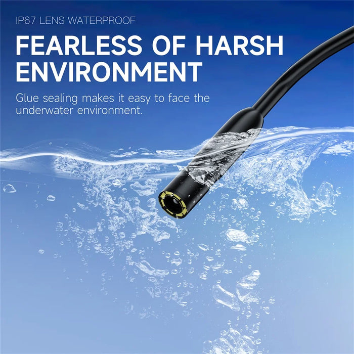 P240 2 Inch Industrial Endoscope 8mm Lens 1080P HD Handheld Inspection Camera, with 20m Hard Wire - 6