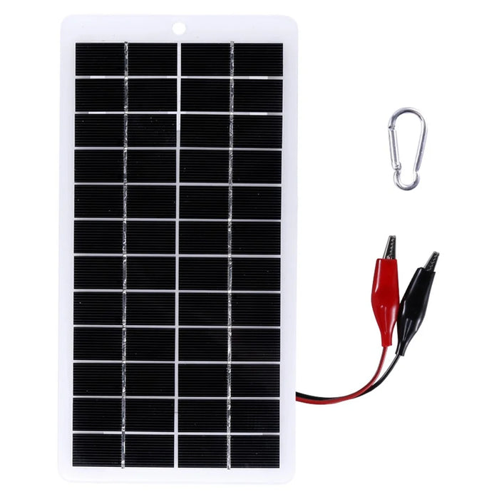 5W 12V Polycrystalline Solar Panel Lamp Water Pump Solar Charger with Clip - 1