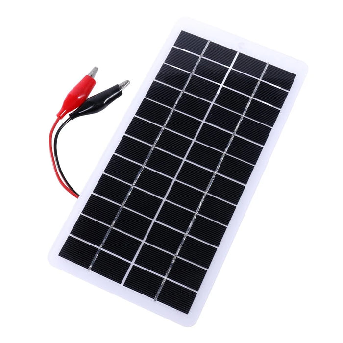 5W 12V Polycrystalline Solar Panel Lamp Water Pump Solar Charger with Clip - 4