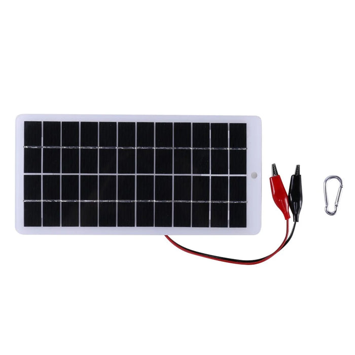 5W 12V Polycrystalline Solar Panel Lamp Water Pump Solar Charger with Clip - 5