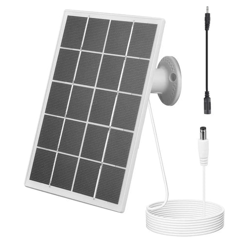 3W Solar Panel Doorbell Surveillance Camera Charger with DC55x21 / DC3.5x1.35 Output Interface - White - 1