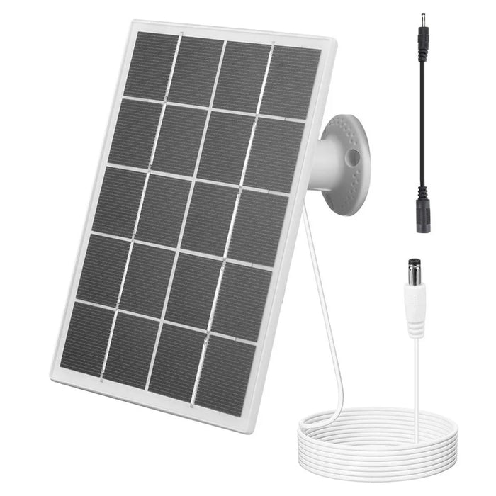 3W Solar Panel Doorbell Surveillance Camera Charger with DC55x21 / DC3.5x1.35 Output Interface - White - 1