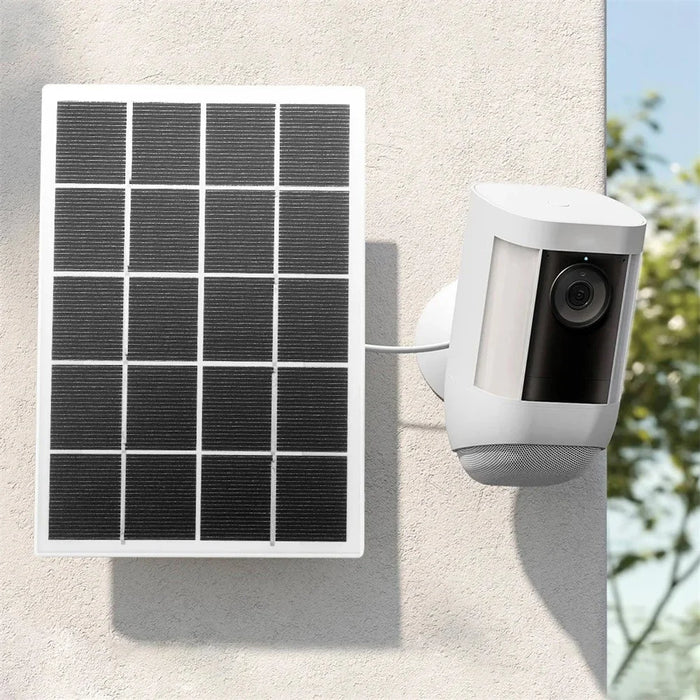 3W Solar Panel Doorbell Surveillance Camera Charger with DC55x21 / DC3.5x1.35 Output Interface - White - 3
