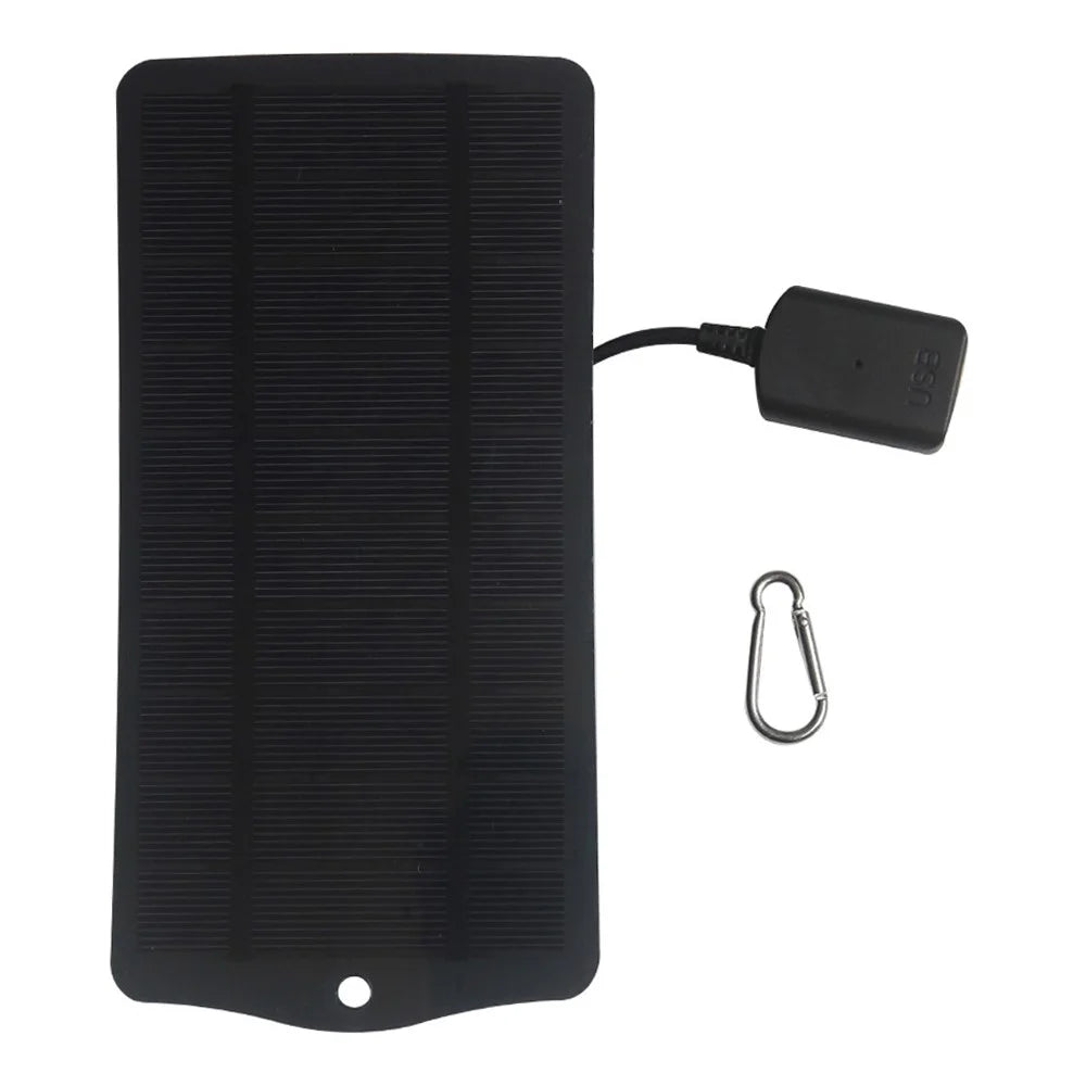 2.5W 5V Solar Panel Phone Fan Light Charger with USB Output Port - Black - 1