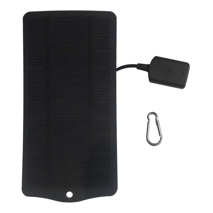 2.5W 5V Solar Panel Phone Fan Light Charger with USB Output Port - Black - 1